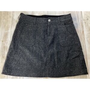 Woolrich Women's Size 12 A-Line Skirt Tweed Wool Blend Dark Gray